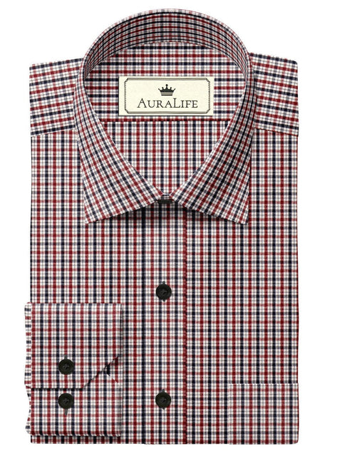 Men's Micro-Check Industrial Work Shirts